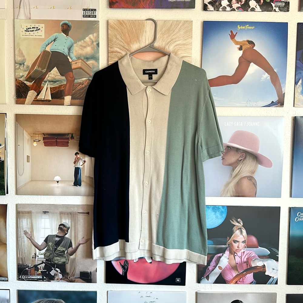 Express Camp Collar Sweater Shirt
